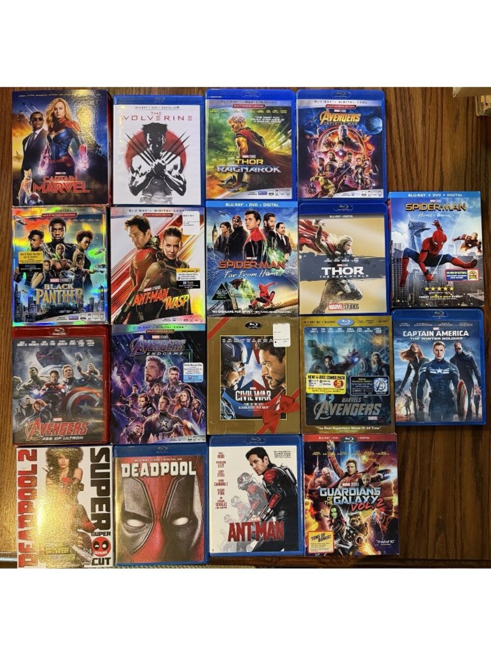 Mixed Lot Of 18 Marvel Super Hero Blu Rays Deadpool, Spiderman, Thor, Avengers..